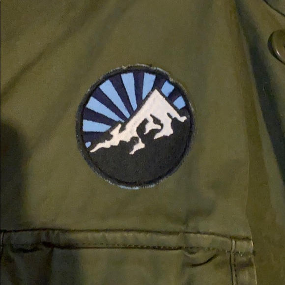 GAP Military Jacket with hidden hood and Patches - Picture 8 of 11